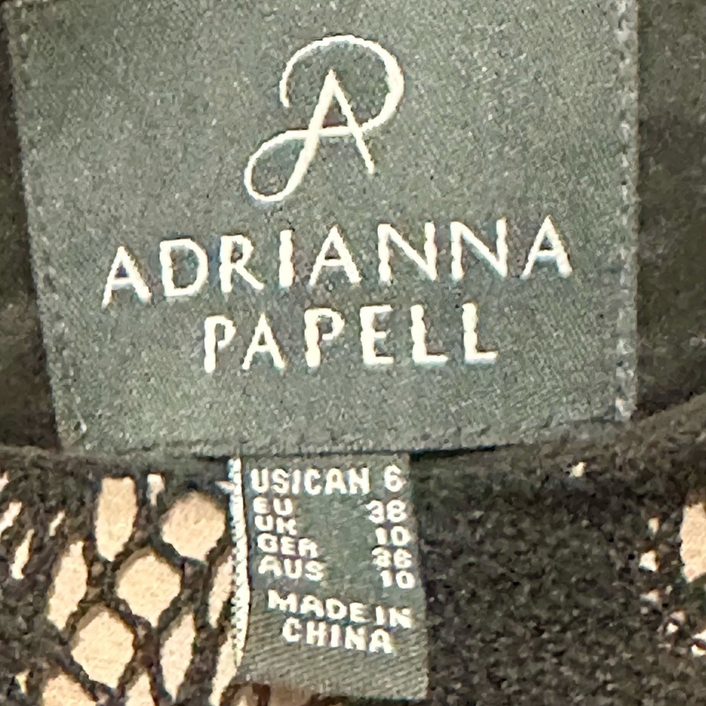 Adrianna Papell Black and Tan Sheath Midi Dress - Picture 3 of 3